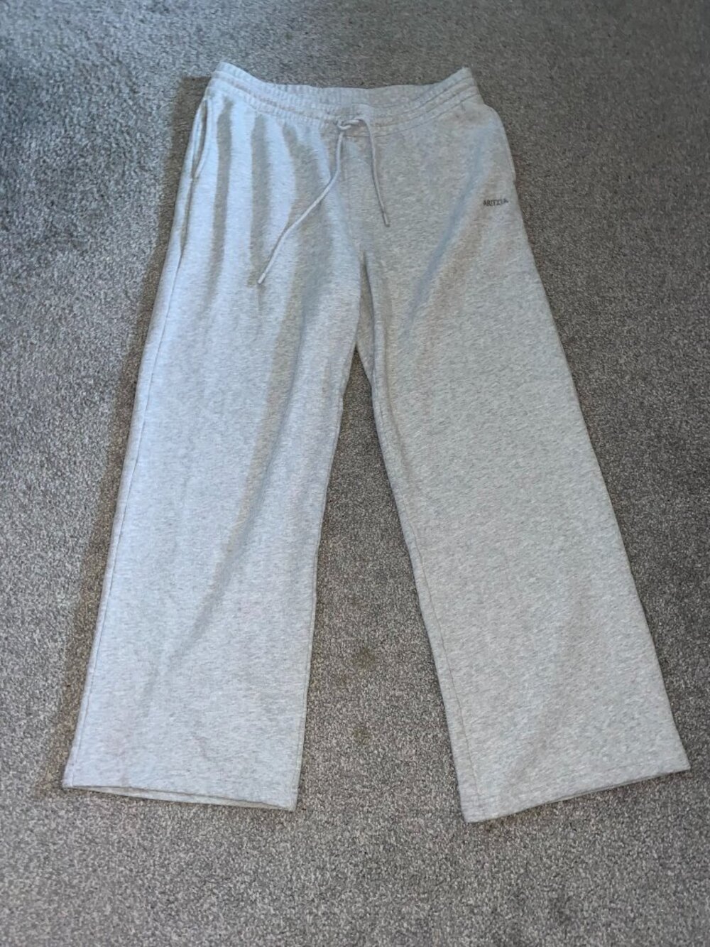 Heather Chrome Cozy Sweatfleece Boyfriend Wide Sweatpants NWOT